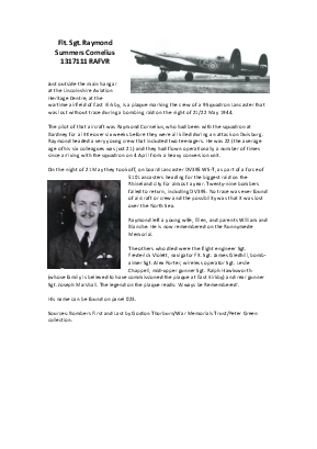 A preview of a PDF biography for Cornelius, Raymond Summers